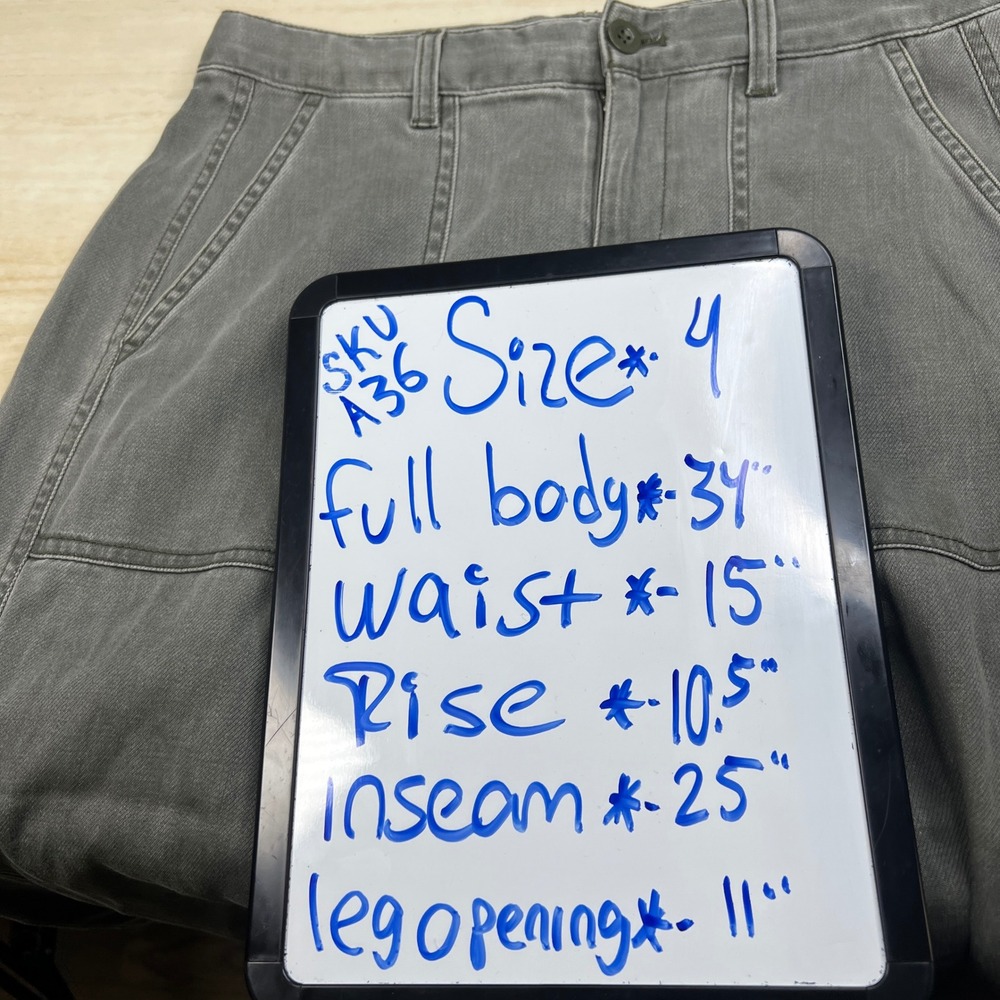 GAP Womens Size 4 Gray Wide Leg Crop High Rise Patch Pocket Denim Pants A36 - Picture 7 of 13